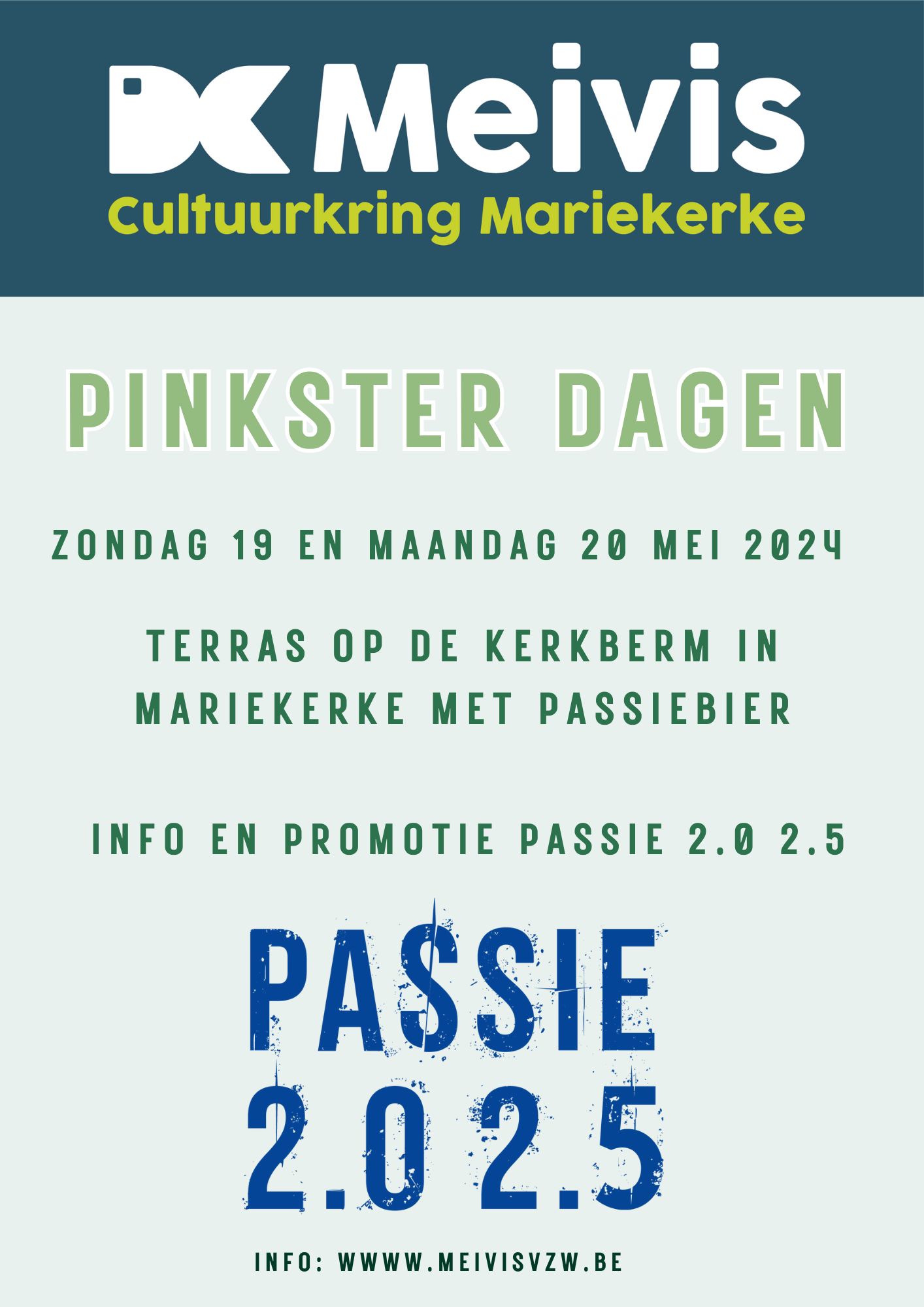 Pinsterdagen Info en promotie  Passie 2.0 2.5  | Terras met passiebier op kerkberm Mariekerke